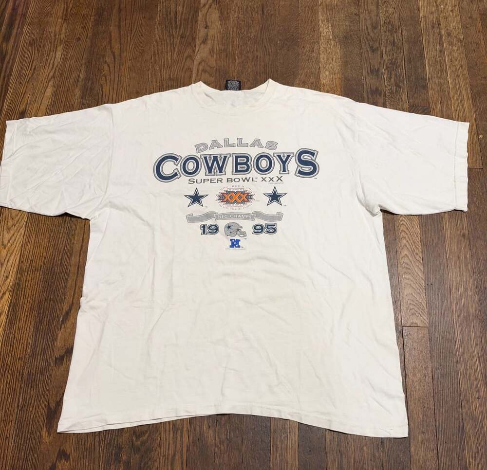Galt Sand Dallas Cowboys Super Bowl XXX T-Shirt X-Large White Vintage Thrashed